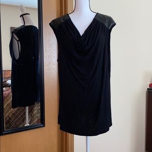 Pleather shoulder tank